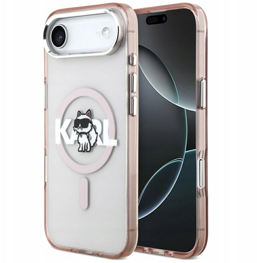 Karl Lagerfeld Etui Choupette Sketch Logo MagSafe do iPhone Air różowy