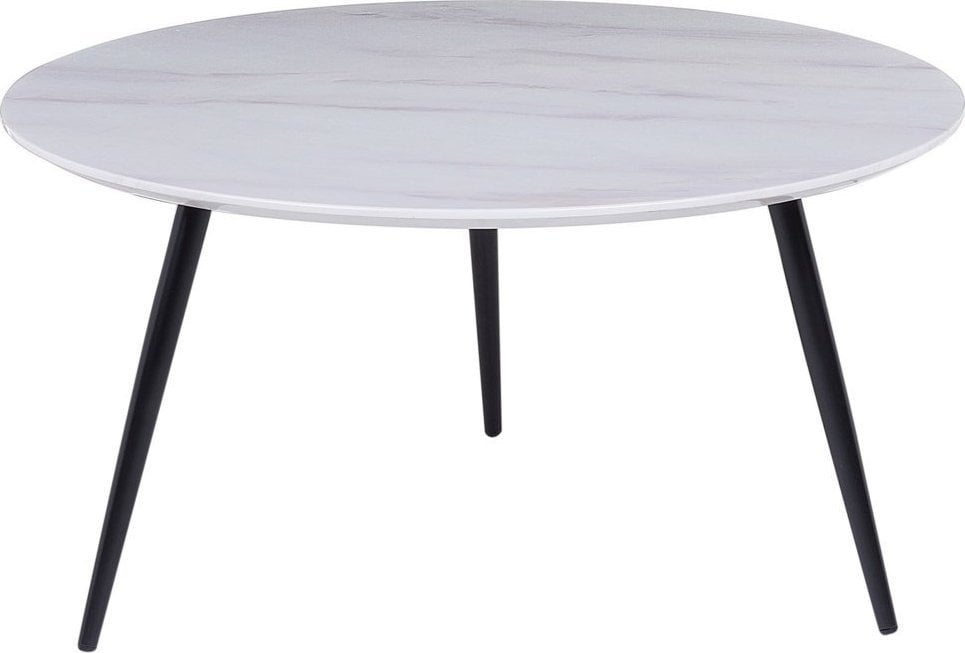 Beliani Stolik kawowy efekt marmuru biało-czarny EFFIE
