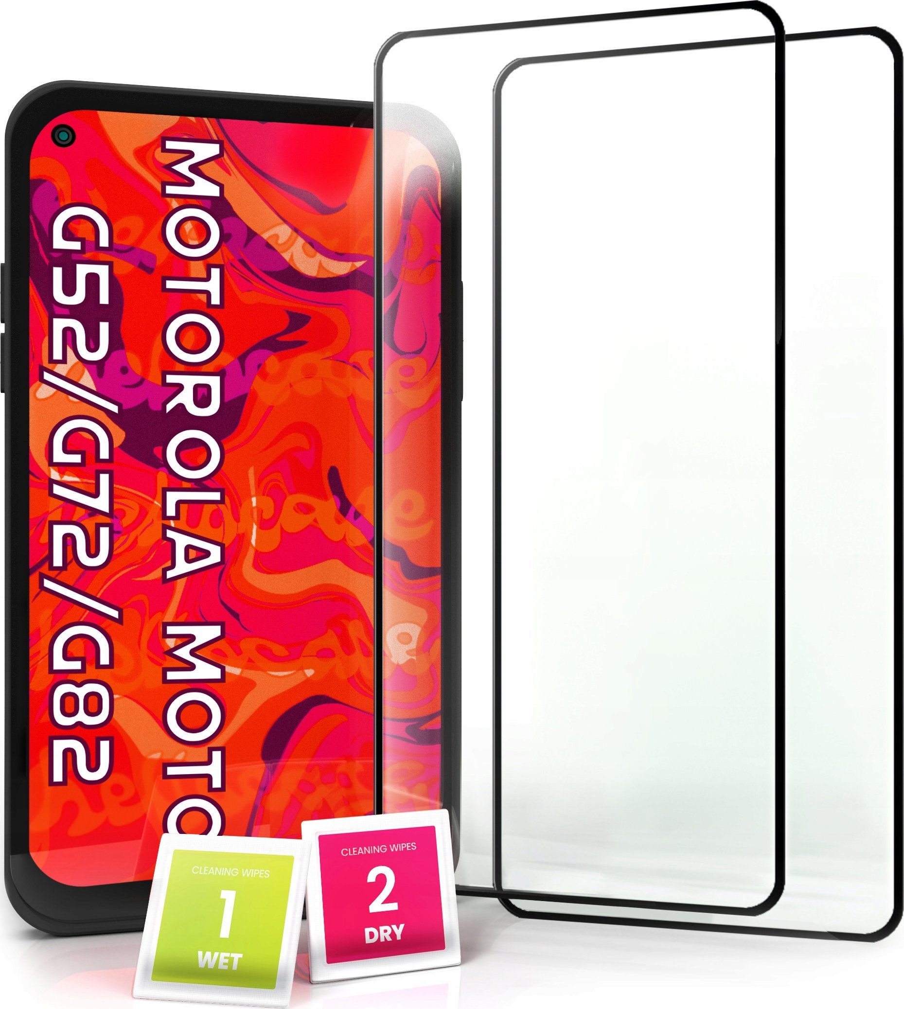Hello Case 2-pak Szkło Hartowane do Motorola Moto G52 / G72 / G82 Pełne Na cały ekran