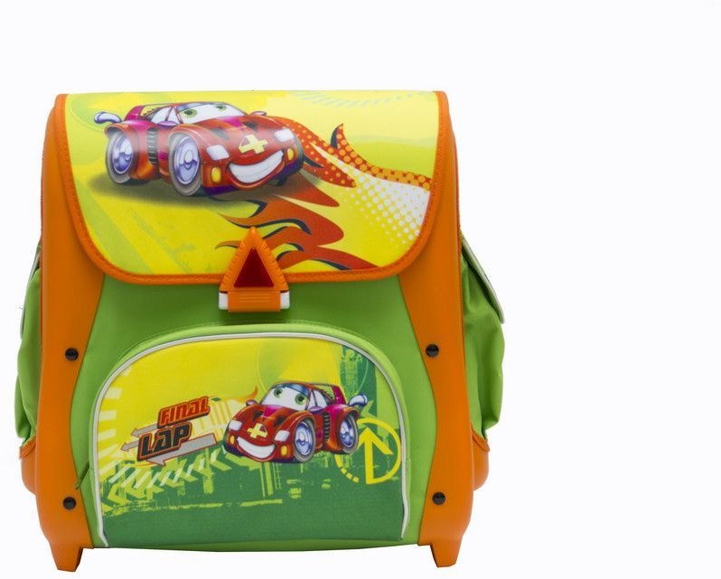 TORNISTER AUTA usztywniany 21L zielono-pomarańczowy