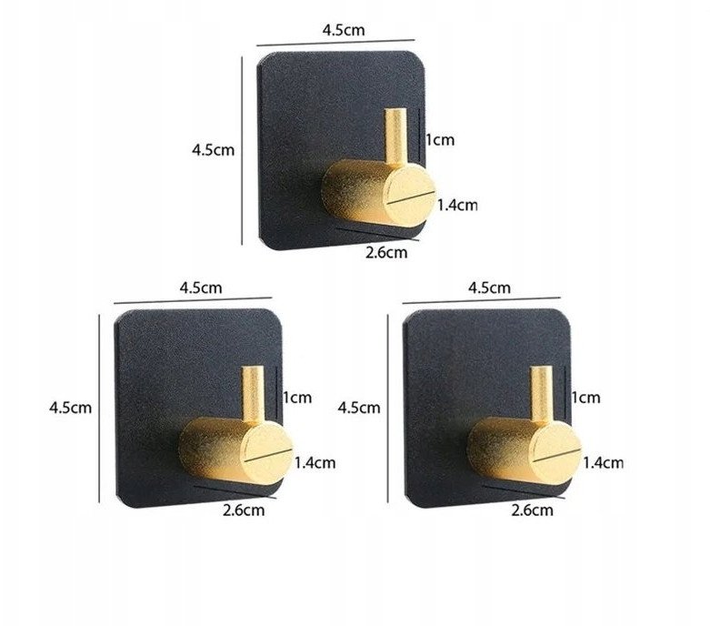 WIESZAK ŁAZIENKOWY komplet METALOWY Elegancki 3szt