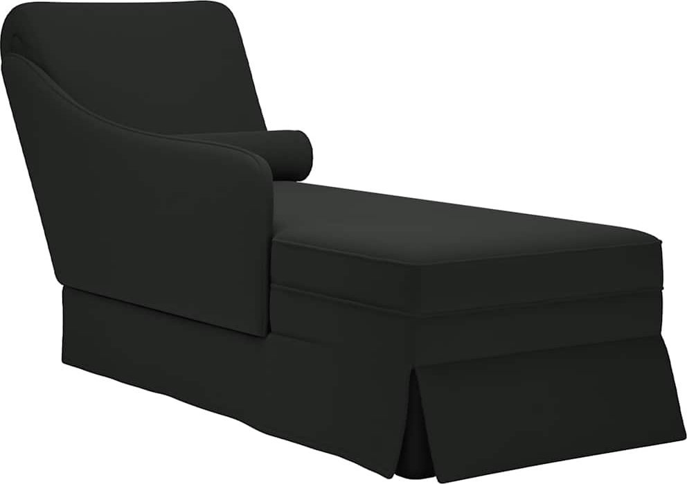 vidaXL vidaXL Szezlong z poduszką, czarny, aksamitny