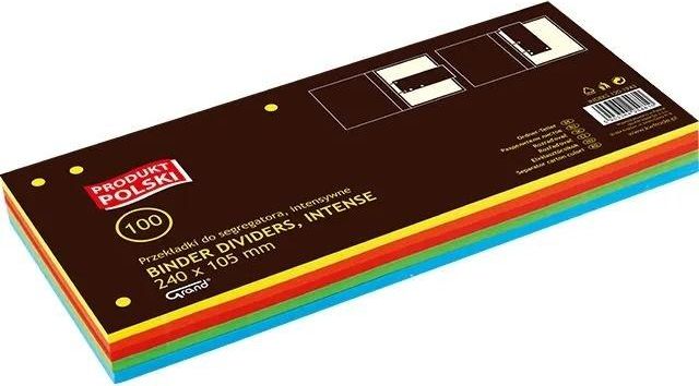 Grand Przekładki do segregatora intensywne 100szt GRAND