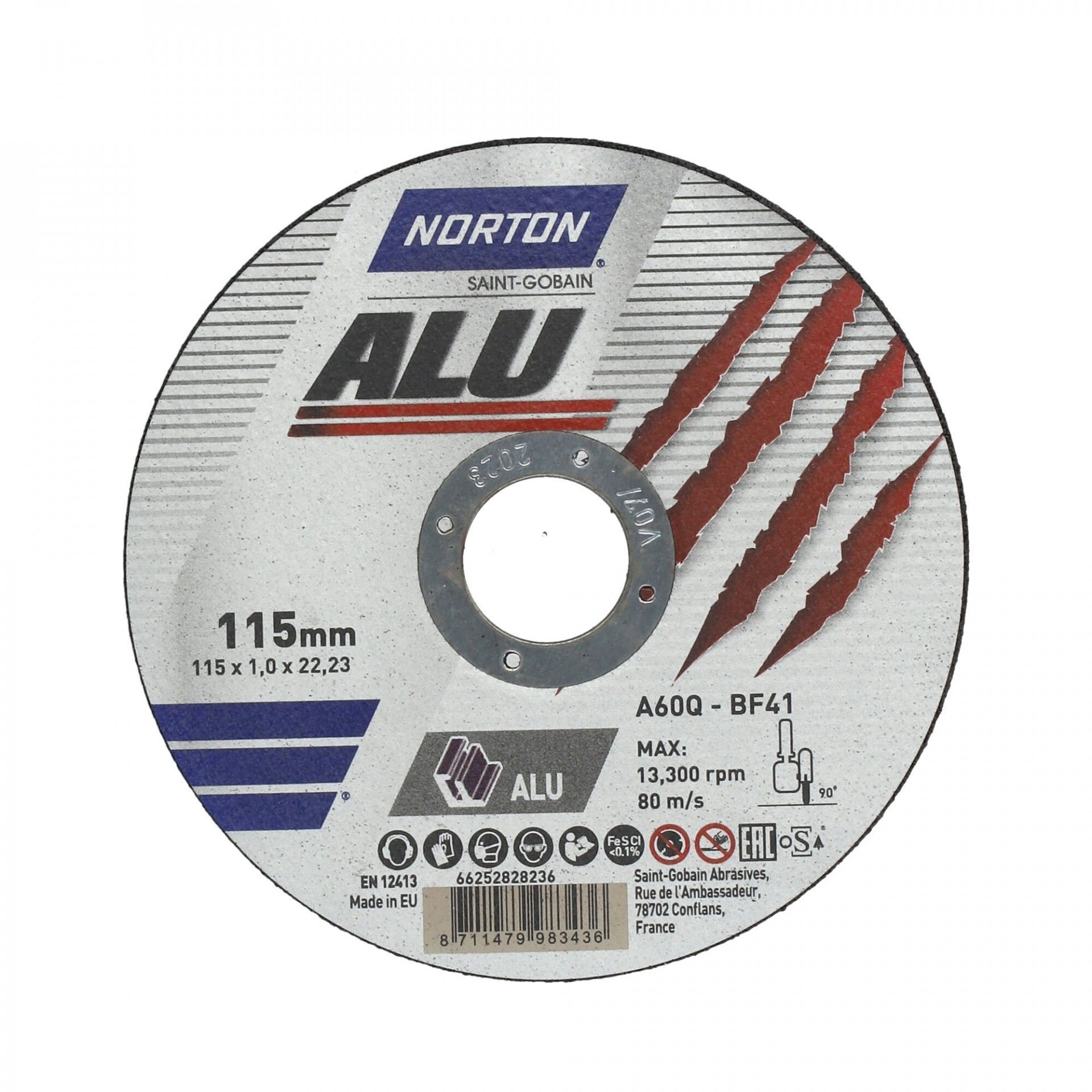 Norton A60Q-115x1.0x22.23-T41 NOR-Alu