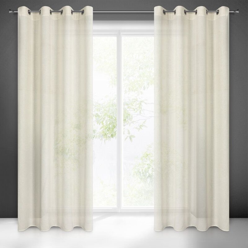 Eurofirany Zasłona na przelotkach w stylu eko DIANA 140X250 naturalna