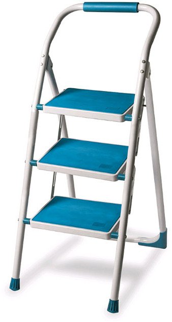 Składana drabina domowa drabinka 3 stopniowa z półką do 150 kg uniwersalna