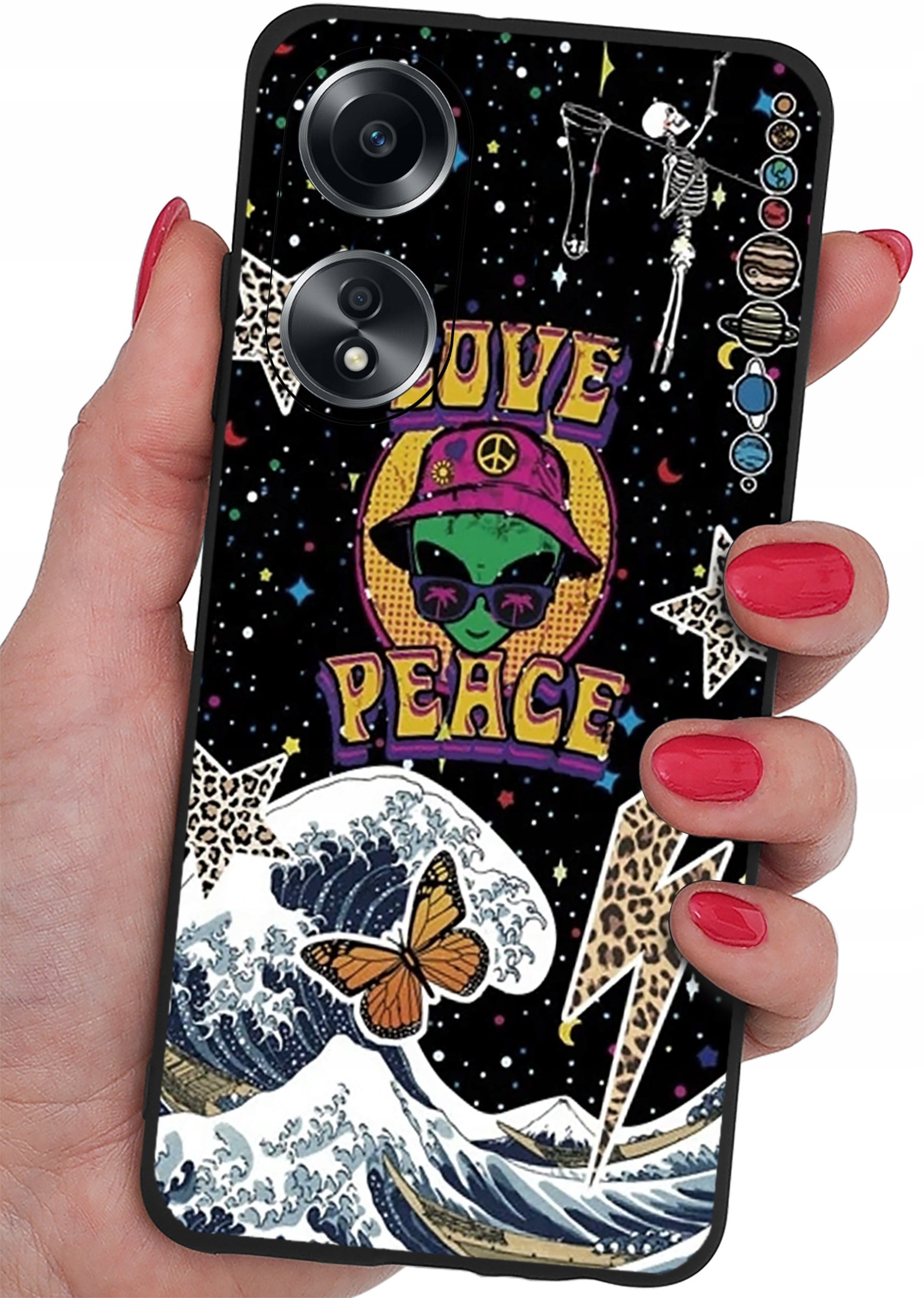 Etui do Oppo A58 4G CASE WZORY MATT PLECKI + SZKŁO OCHRONNE 9H