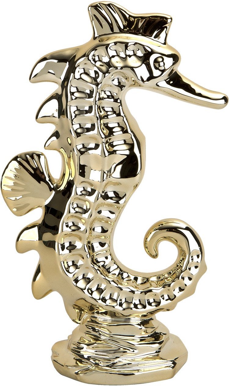 Ozdoba ceramiczna Złoty Konik morski 29 cm