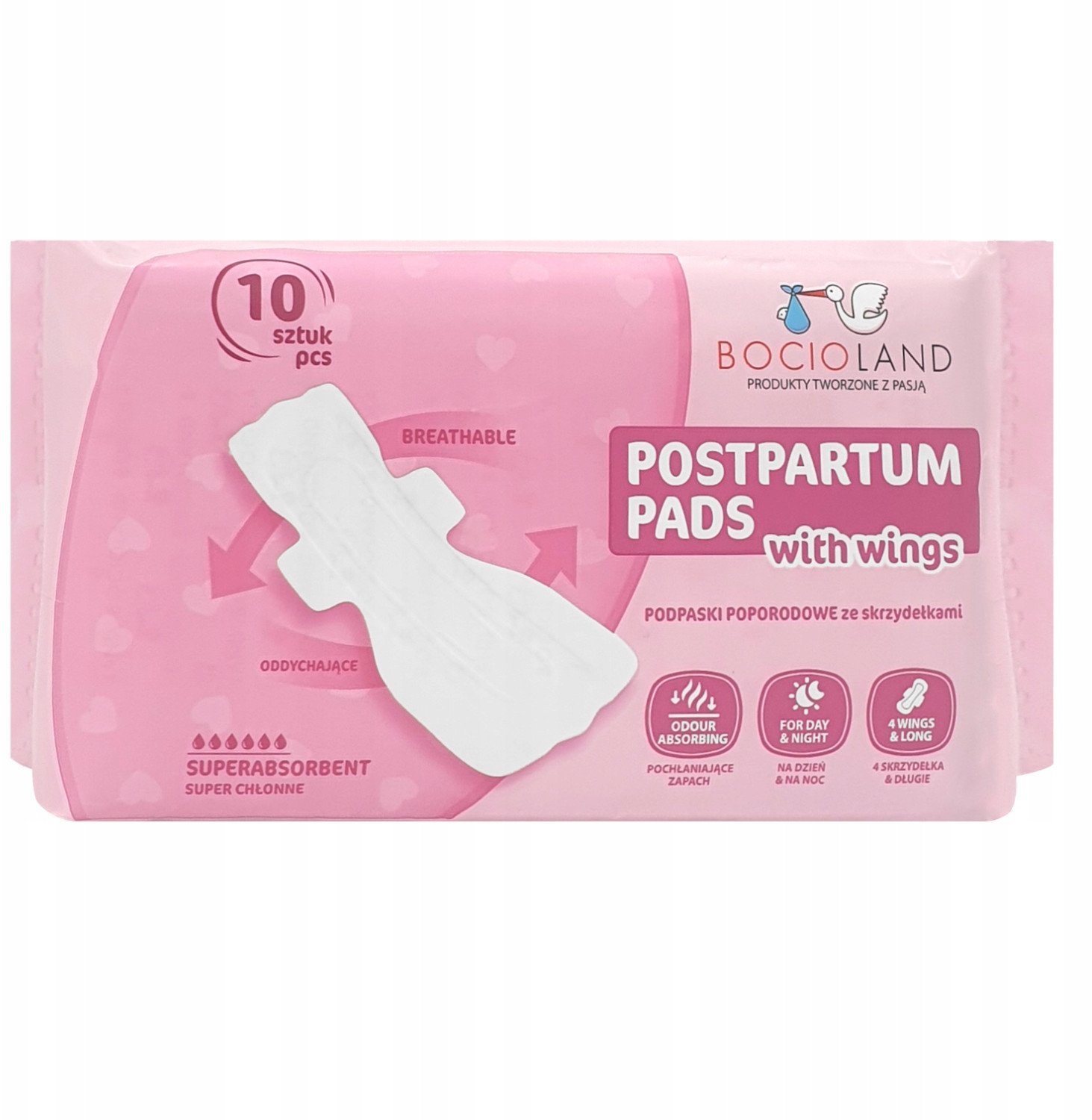 1554 PODKŁADY POPORODOWE WYSOKOCHŁONNE 10SZT L BL155