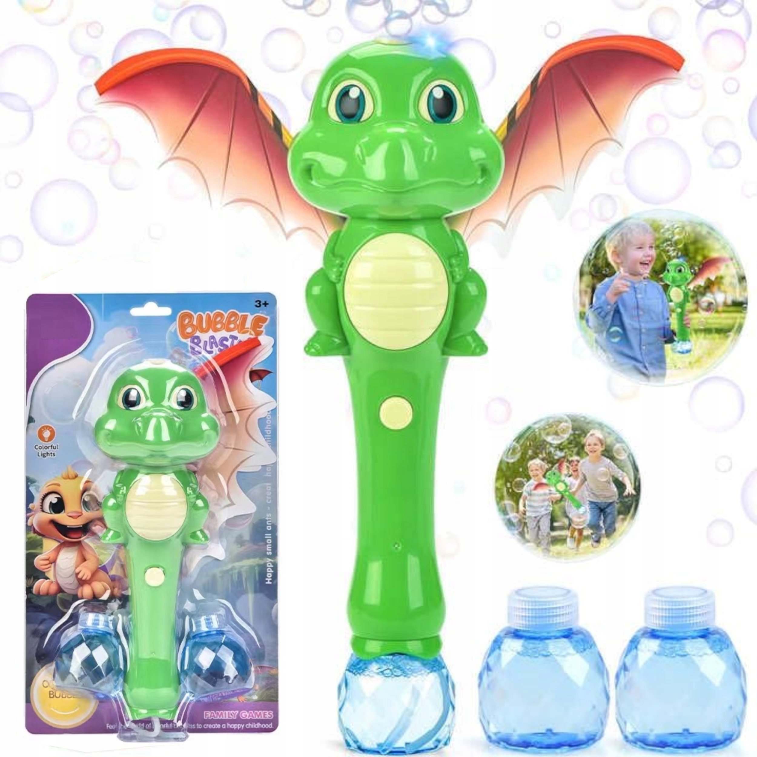 Różdżka dinozaur do baniek mydlanych bańki światło MY213Y-2