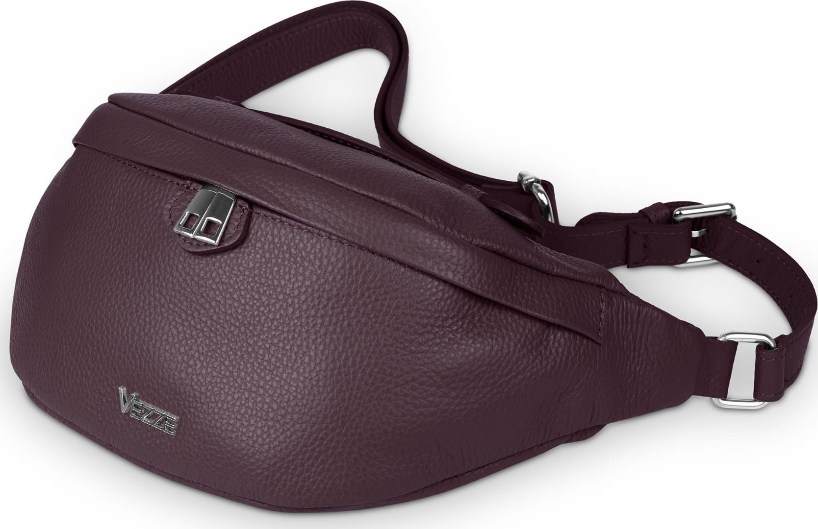 Vezze Saszetka Skórzana Vezze Pancia Bordowa