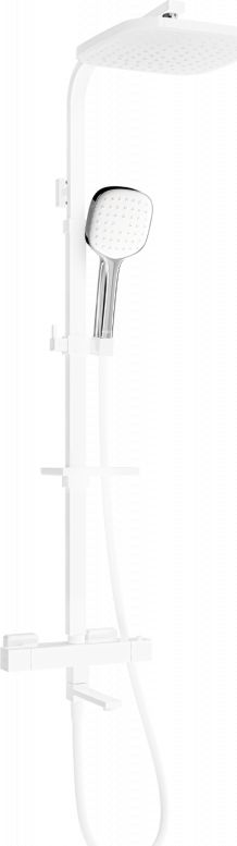 Zestaw prysznicowy Mexen Mexen CQ33 zestaw wannowo-prysznicowy z deszczownicą i baterią termostatyczną, biały/chrom - 779103395-21
