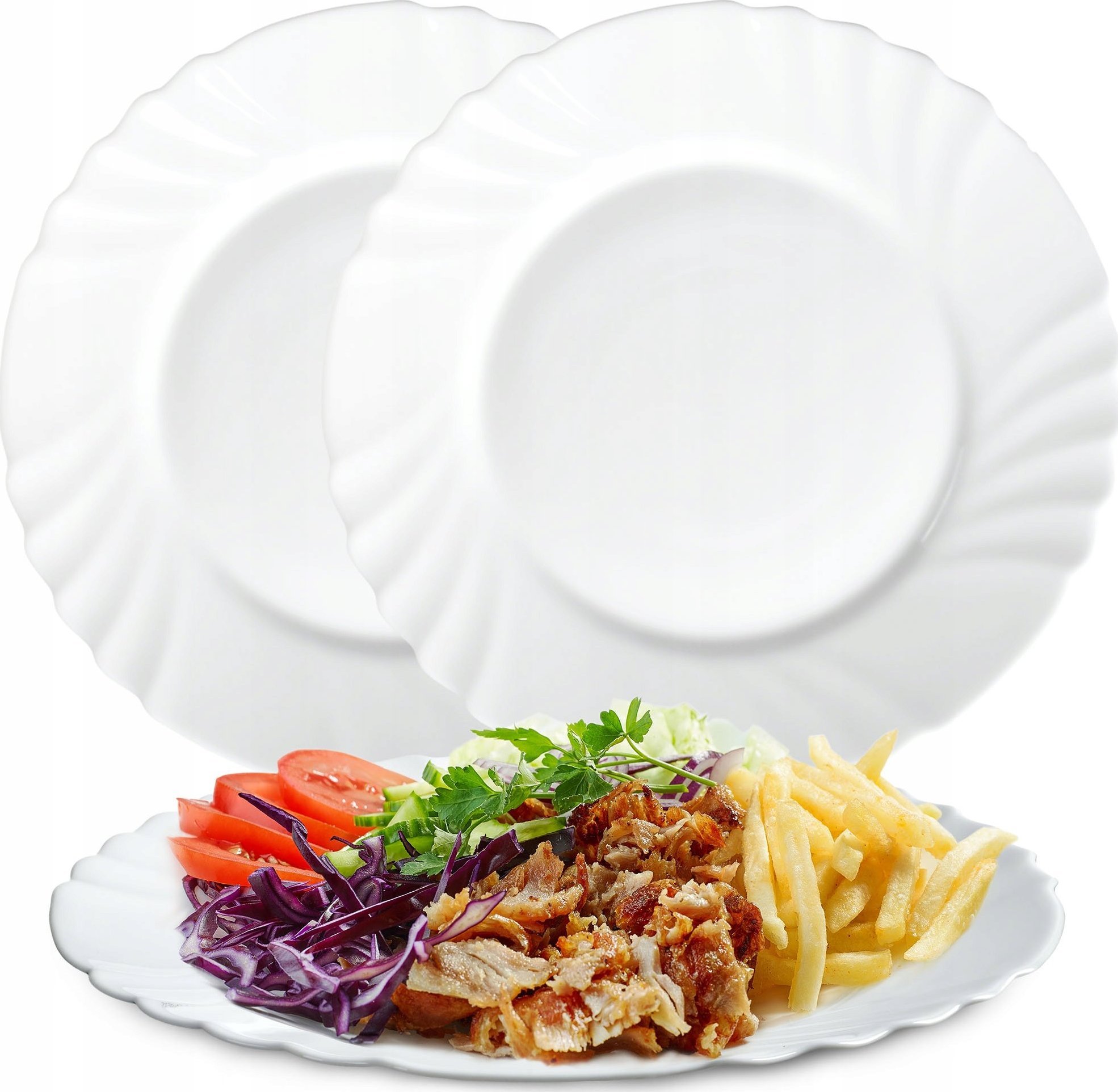 Kadax Talerz Płaski Płytki Obiadowy Szkło Hartowane 25cm