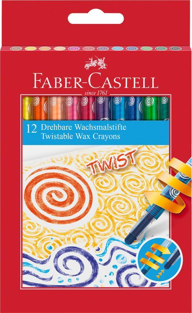 Faber-Castell KREDKI WOSKOWE WYKRĘCANE FABER-CASTELL 12 KOLORÓW