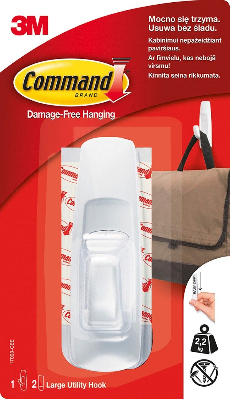 COMMAND Hak wielokrotnego użytku duży biały