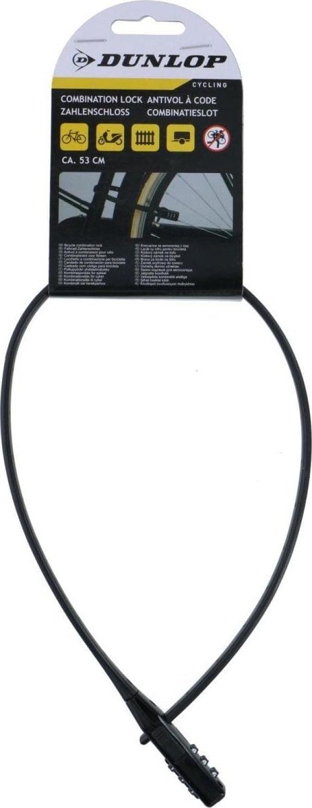 ZAPIĘCIE ROWEROWE PASEK NA SZYFR CZARNY DUNLOP