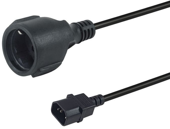 Equip Netzkabel Anschl. C14 -> CEE7/3 0.25m schwarz