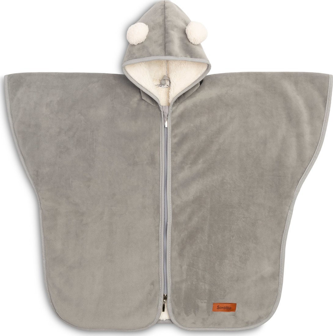 Sensillo PONCZO SAMOCHODOWE SZARY PLUSZ