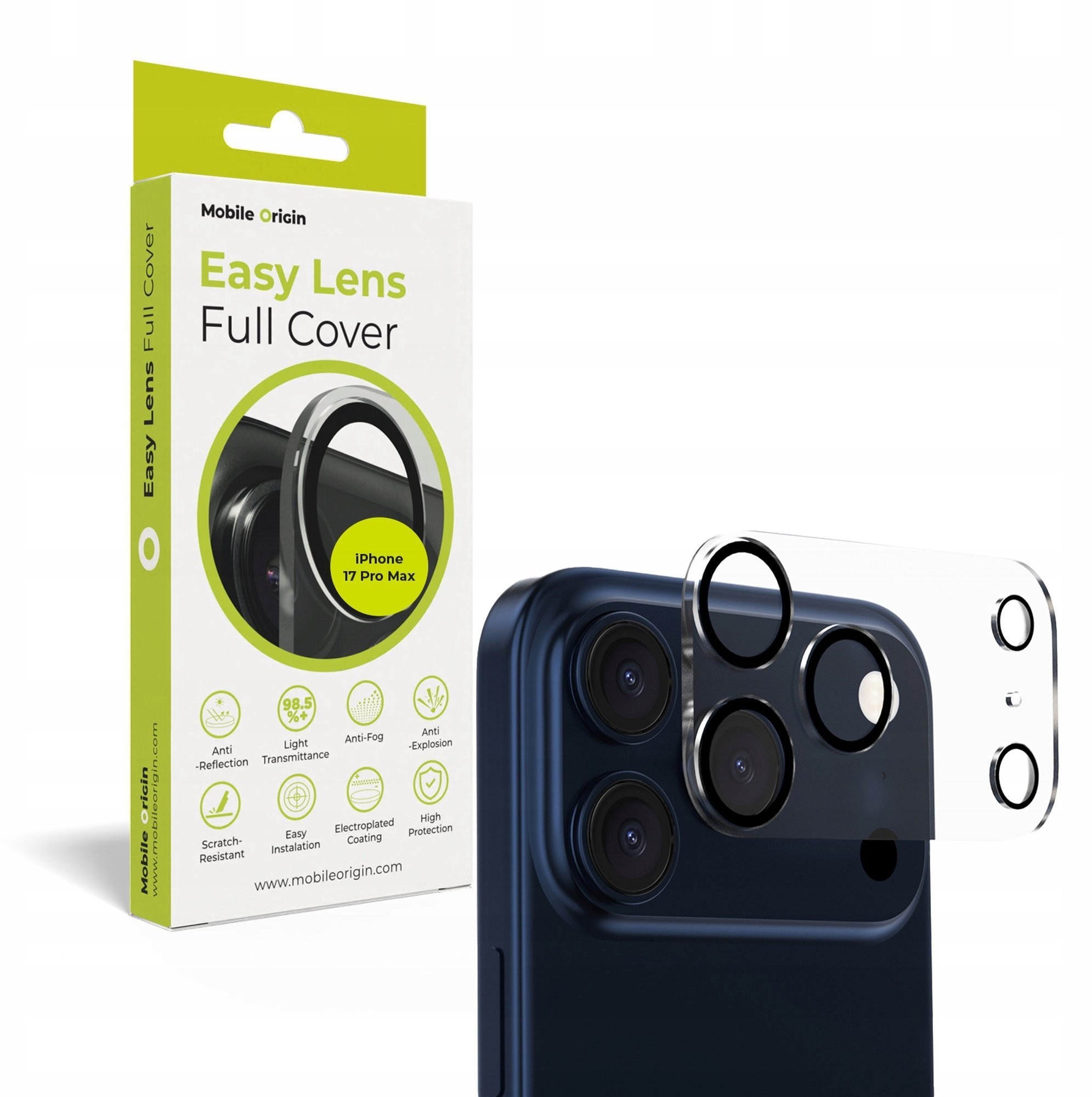 Mobile Origin Easy Lens full cover, clear - iPhone 17 Pro Max