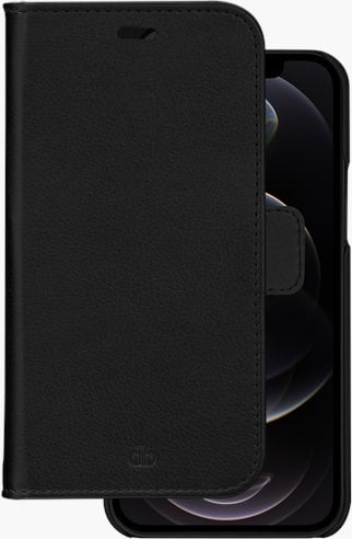 dbramante Stockholm - Flip-Hulle fur Mobiltelefon - Polyurethan (PU), tworzywo sztuczne - czarny - fur Apple iPhone 12, 12 Pro