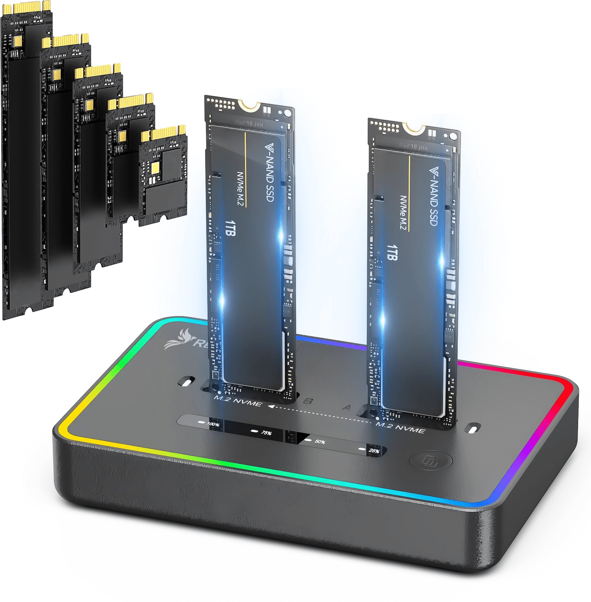 Stacja dokująca Reagle Stacja klonująca dyski SSD NVME PCIe M.2 USB-C 3.2 Kieszeń Adpater 20Gbps