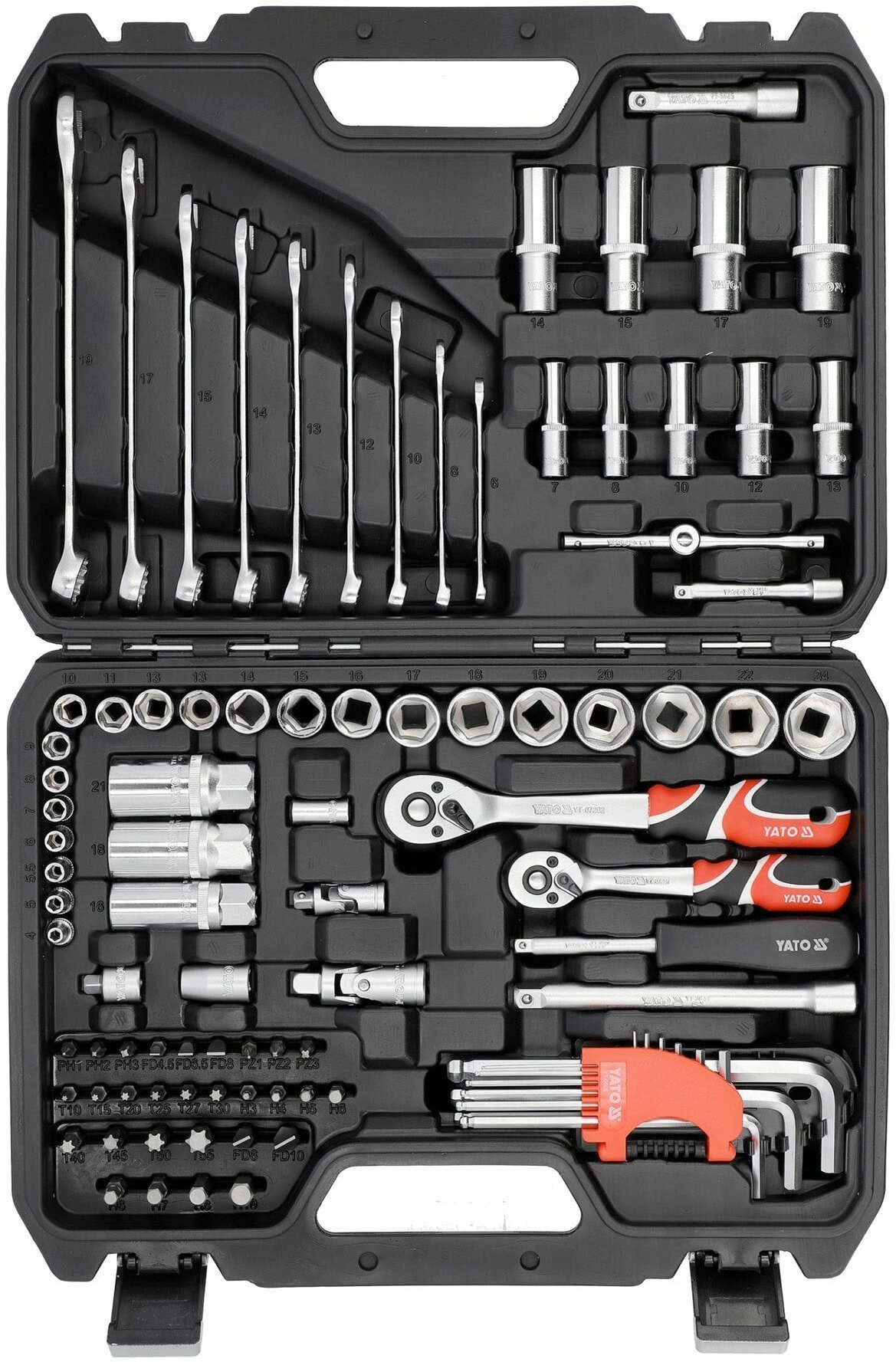 YATO ZESTAW KLUCZY 92el 1/4" / 3/8"
