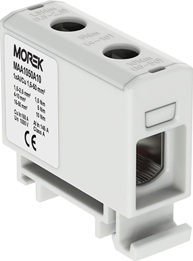 MOREK Złączka szyn. 1,5-50mm2 szara 2otwor 1P MAA1050A10 Morek 3811