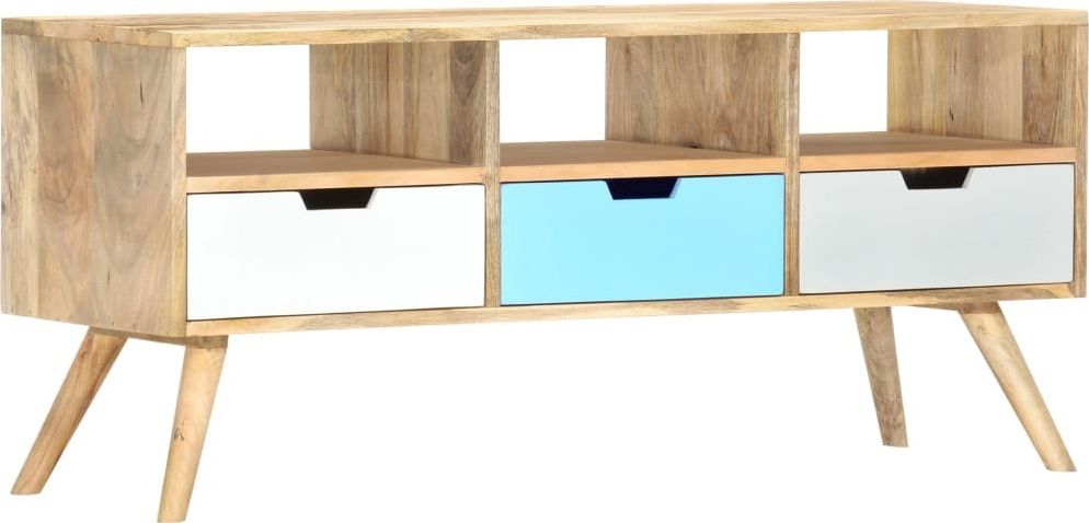 vidaXL Szafka pod TV, 110 x 35 x 48 cm, lite drewno mango