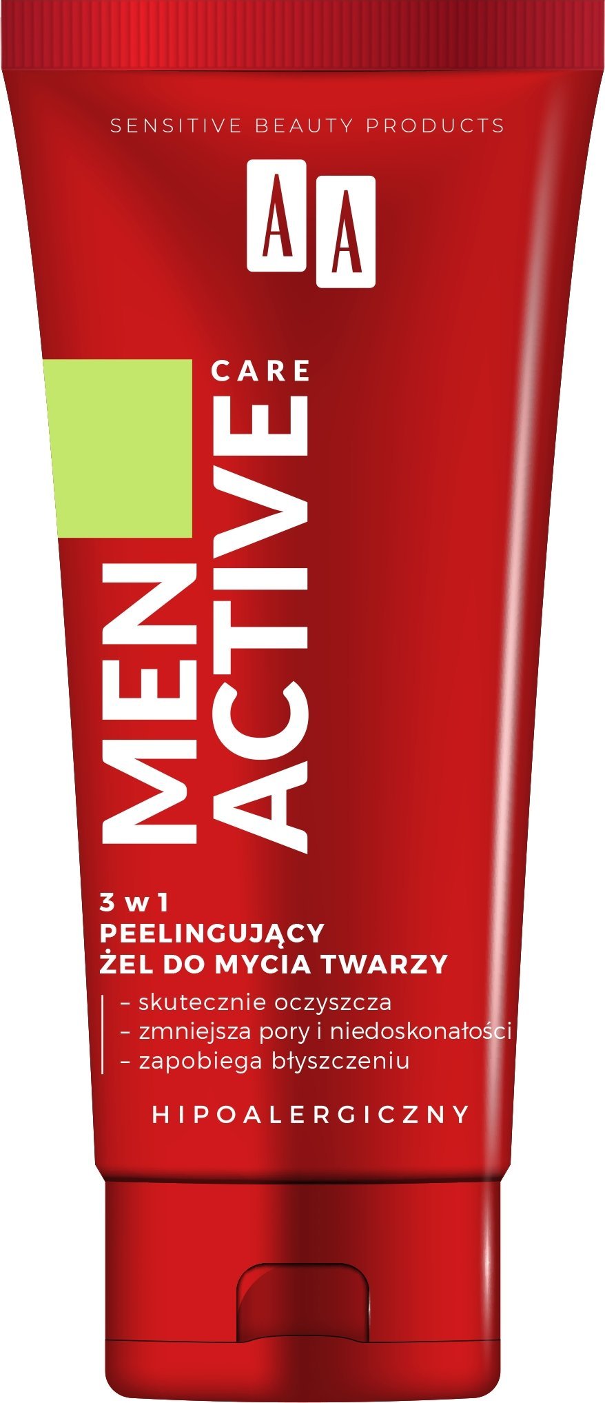 AA_Men Active Care 3w1 peelingujący żel do mycia twarzy 150ml