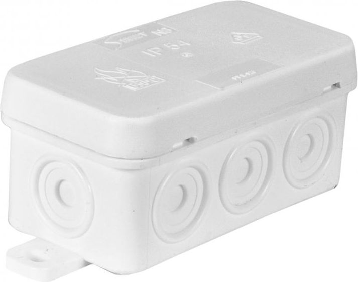 Simet Puszka n/t hermetyczna 85x45x39mm IP54 z dławnicą zintegrowaną biała N8 (83008006)