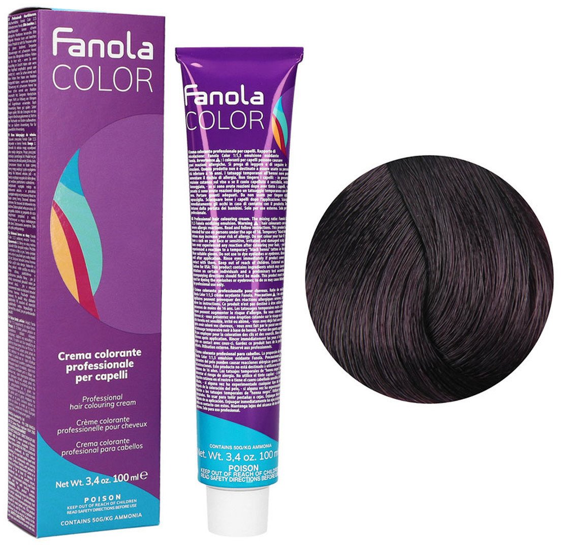 Fanola Fanola, Crema Colore, Permanent Hair Dye, 5.2 Light Chestnut Violet, 100 ml For Women