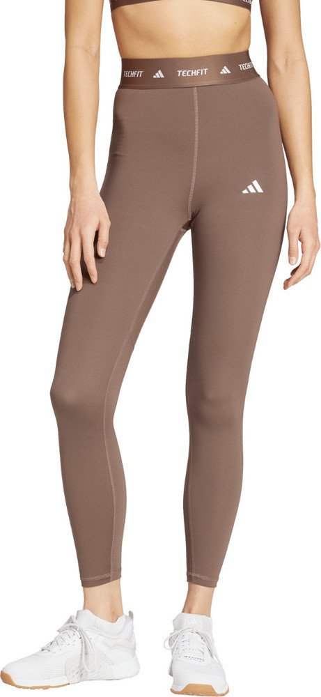 Legginsy damskie adidas Techfit 7/8 brązowe JW5181 L