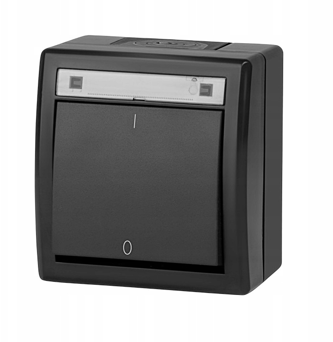 Elektro-Plast AQUANT 2K łącznik naścienny dwubiegunowy IP55 antracytowy 5003-17