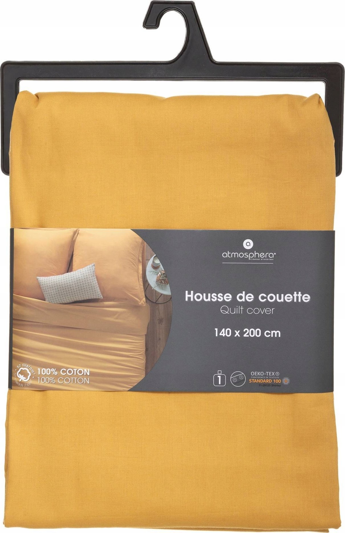 Atmosphera Poszwa na kołdrę, 140 x 200 cm, bawełna, żółta