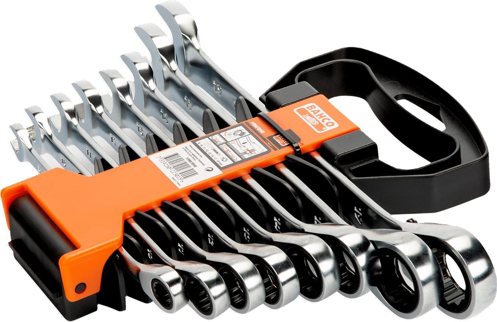 Bahco Bahco Terkšlinių reversinių raktų rinkinys 8 vnt, su fiksavimo žiedeliu, 8-10-11-12-13-14-17-19mm