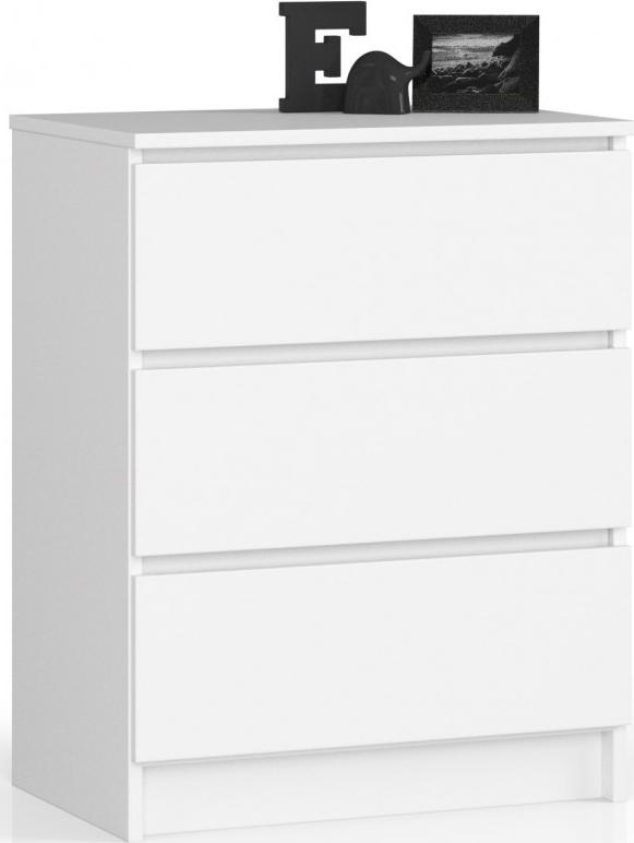 Fabryka Mebli Akord KOMODA K 60 cm 3 SZUFLADY BIAŁA