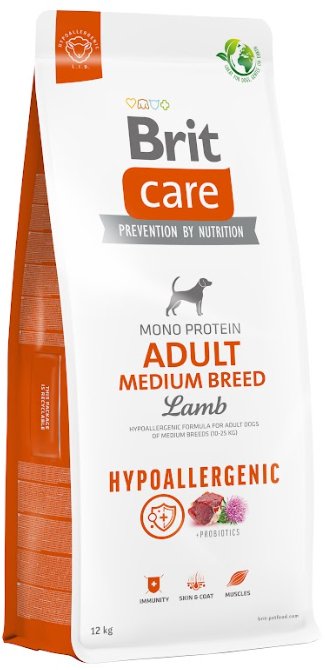 BRIT CARE Dog Hypoallergenic Adult Medium Breed Lamb 2x12kg