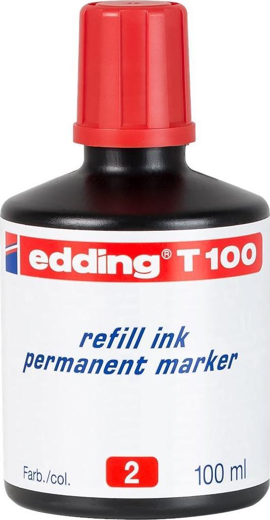 Edding Tusz do markerów permanentnych 100 ml czerwony Edding T100/001/CZ