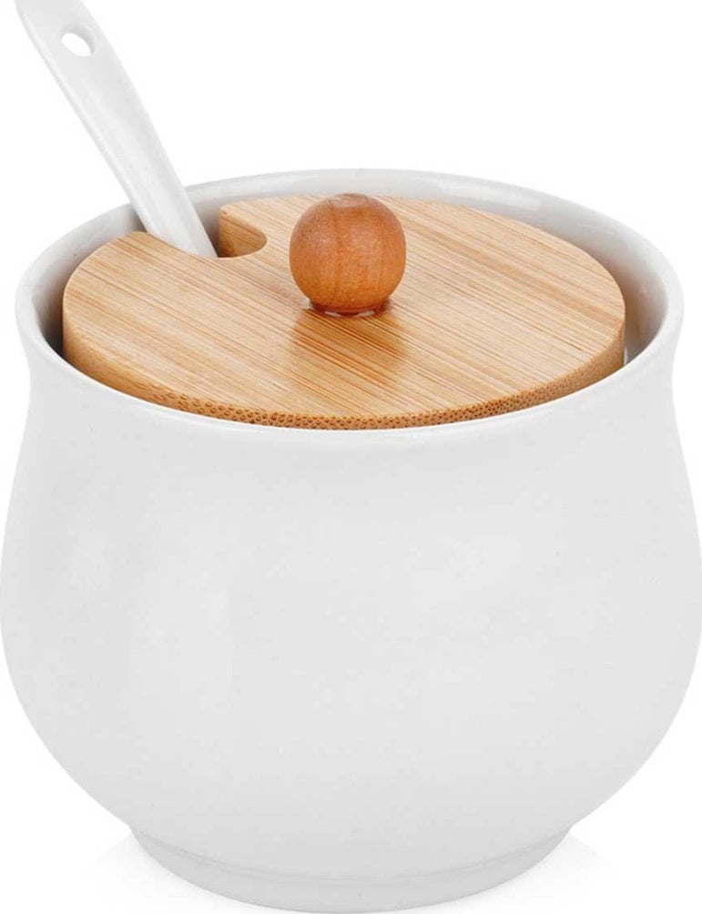 CUKIERNICA CUKIERNICZKA CERAMICZNA Z ŁYŻECZKĄ BIAŁA 139684