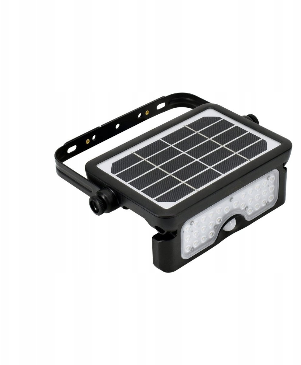 NAŚWIETLACZ SOLARNY LED SOLEN 5W 500LM 4000K IP65 CZARNY CZ. PIR C83-SON-005BL-4K-PIR