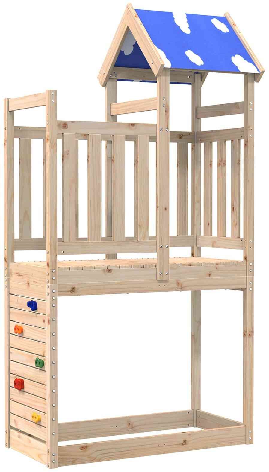 vidaXL Plac zabaw Brązowy 110.5 x 52.5 x 215 cm Lekkie drewno sosnowe