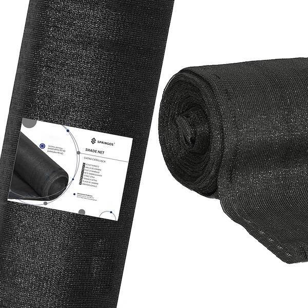 Springos Siatka cieniująca 90% osłonowa 1,5x25m czarna UNIWERSALNY