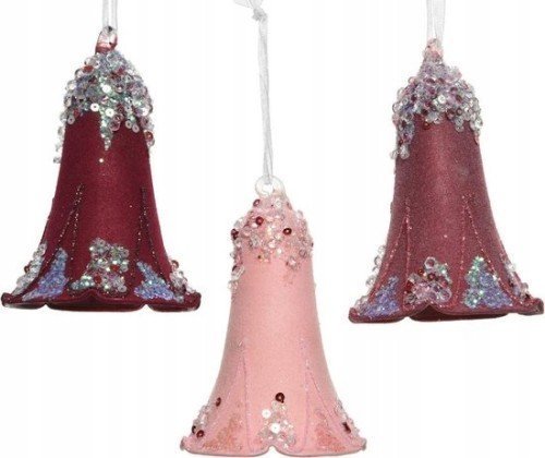 Kaemingk Zawieszka świąteczna dzwoneczki na choinkę 10 cm