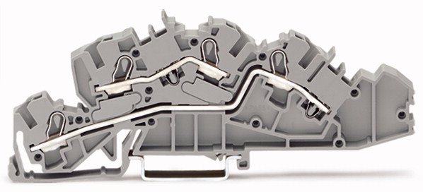 Wago Złączka instalacyjna 2-piętrowa L/L 41,7x124mm szara - 2005-7642