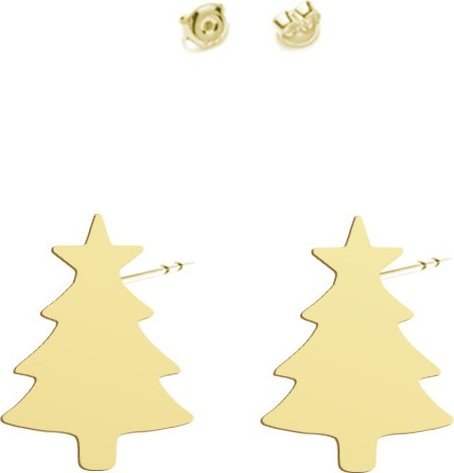 Radziszewska Jewellery Kolczyki Pozłacane Choinka Boże Narodzenie