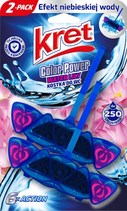 Kret Zawieszka do WC barwiąca wodę Whater Lily 2x40g