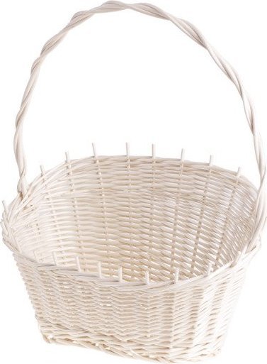 WickerPL Wiklinowy kosz prezentowy kosz na owoce biały 30x18 H10/20/37 cm