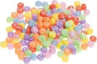 Koraliki akrylowe alfabet 4x7mm 20g