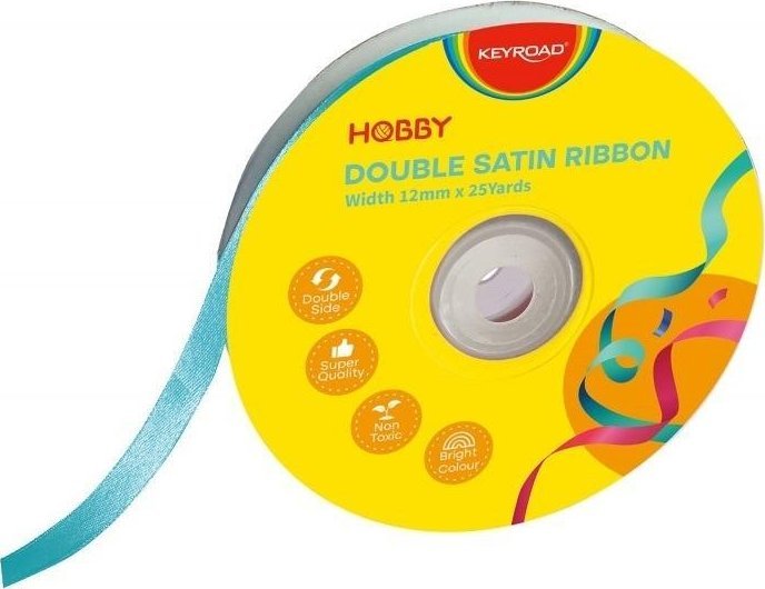 Wstążka podwójna satynowa niebieska 12mmx22,86m