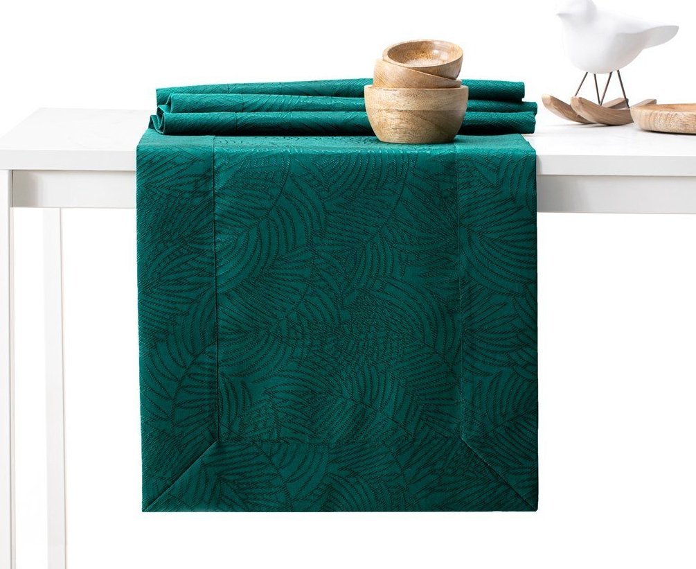 AmeliaHome AmeliaHome Bieżnik plamoodporny mankiet GAIA 30X80 zielony